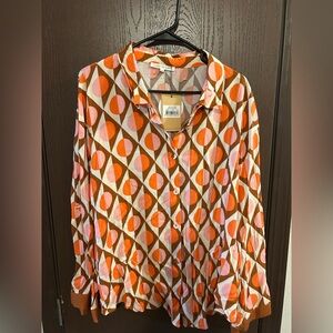 Label of Love NWT Geometric Patterned Colorful Long Sleeve Top XXL